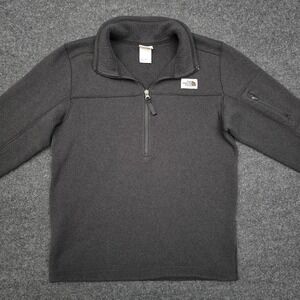 The‎ North Face Mens Small Charcoal Gray Quarter Zip Pullover Sweater Fleece